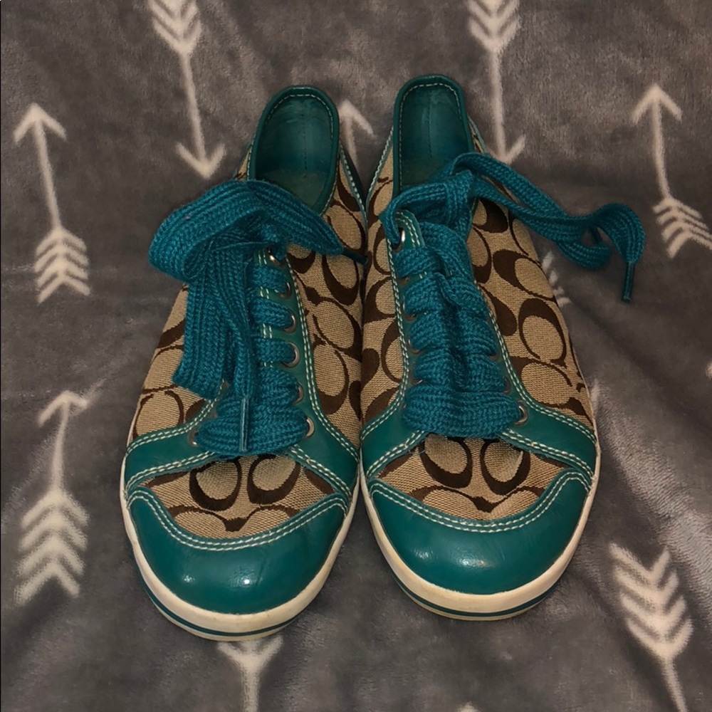 Women’s Coach Tennis Shoes Turquoise